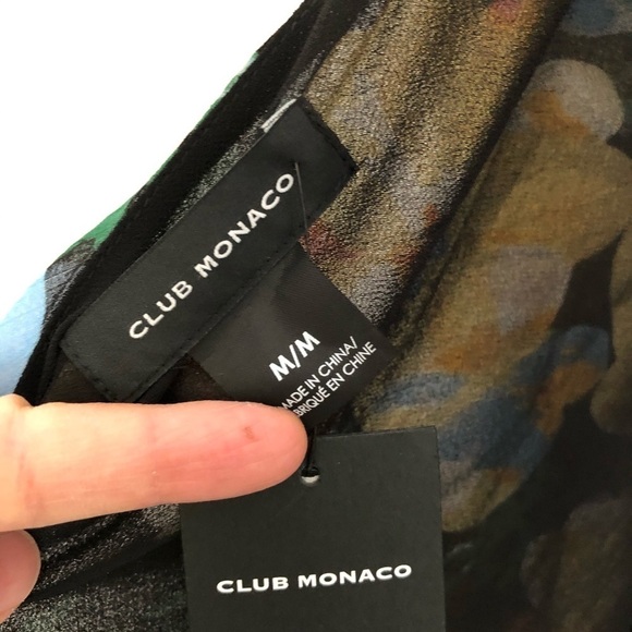 NWT Club Monaco Gussie Yellow Floral Wrap Top - Picture 9 of 10